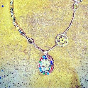 Colorful Asymmetrical Steampunk Fashion Necklace
